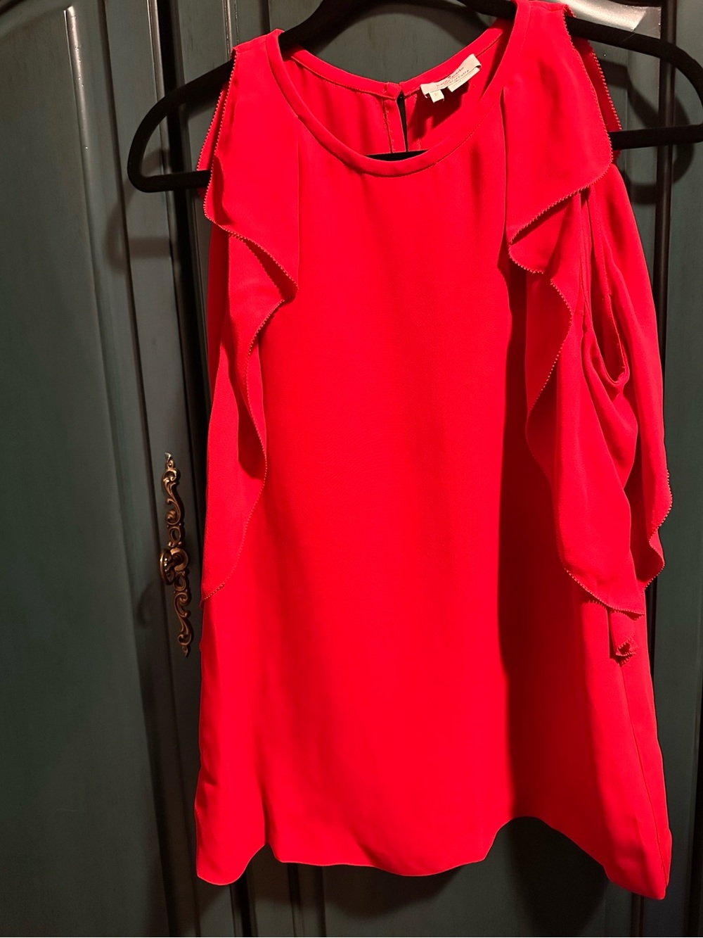 kate spade Bright Red Ruffle Cold-Shoulder Camisole